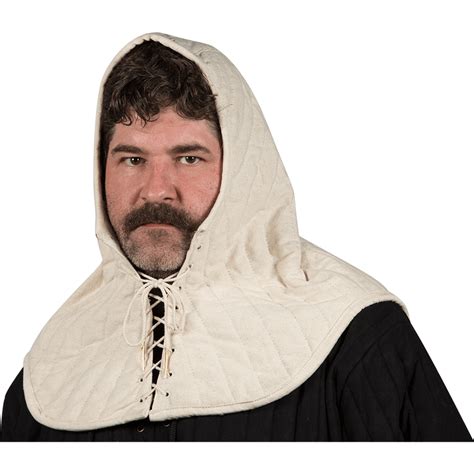 Medieval Padded Coif - Ecru - HW-701046 - LARP Distribution