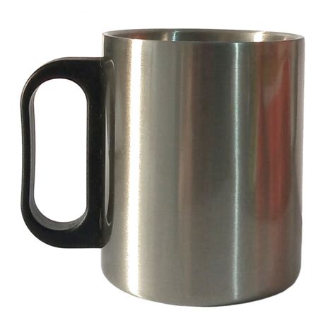 Caneca Aço Inox 300ml Alça Plastica Preta Live P Sublimacão