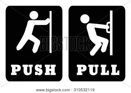 Push Pull Door Sign Vector & Photo (Free Trial) | Bigstock