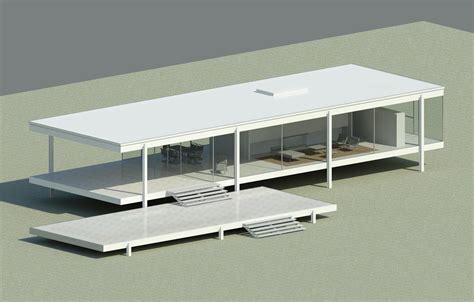 Farnsworth House 3D Model Fbx Dwg Rvt CGTrader