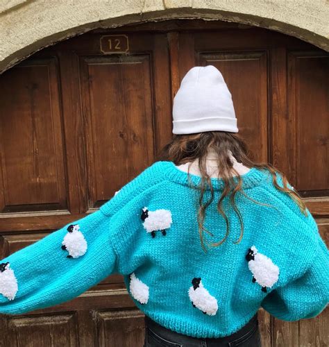 Sheep Cardigan Wool Cardigan Knit Cardigan Chunky Cardigan Etsy