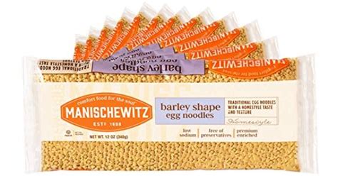 Manischewitz Barley Shaped Enriched Egg Noodles 12 OZ Pack