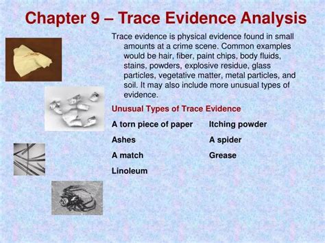 Ppt Chapter Trace Evidence Analysis Powerpoint Presentation Free