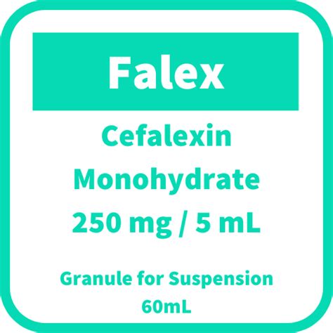 Falex Cefalexin Monohydrate Mg Ml Granule For Suspension Ml