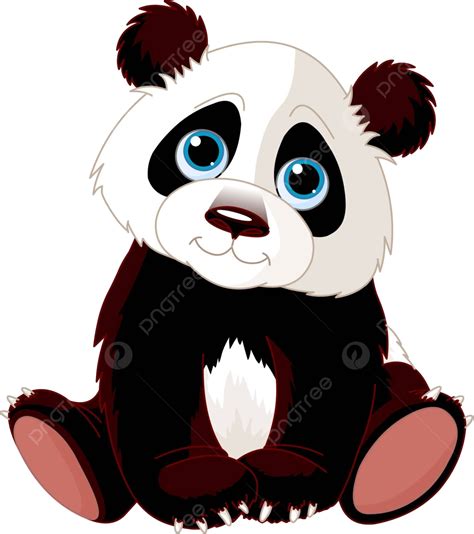 Sentado Panda Lindo Cachorro De Dibujos Animados Vector Png Lindo