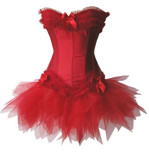 Moonight Red Satin Sexy Corset Top Waist Corsets And Bustiers With