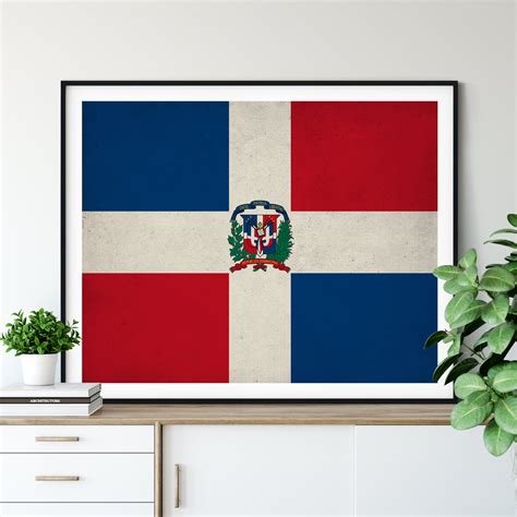 Dominican Republic Flag Art, Dominican Flag Print, Flag Poster, Country ...