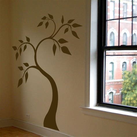 Pretty Tree Swirling Leaves - Vinyl Wall Decals