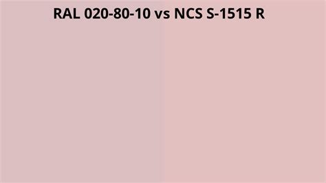 RAL 020 80 10 Vs NCS S 1515 R RAL Colour Chart UK