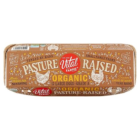 Vital Farms Organic Pasture Raised Eggs Large 12 Count 24 Oz