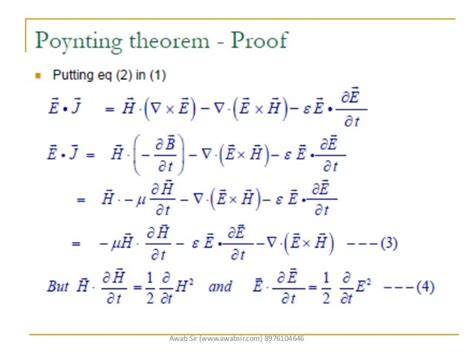 Poynting Theorem Wtp