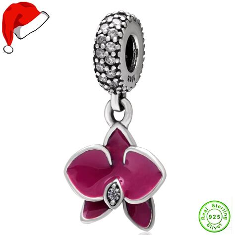 Aliexpress Buy Authentic Sterling Silver Orchid Pendant Charm