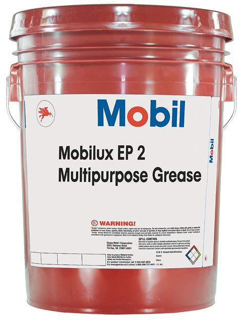 MOBIL Mobilux EP 2 5 Gal Extreme Pressure Grease 5NJT9 105763