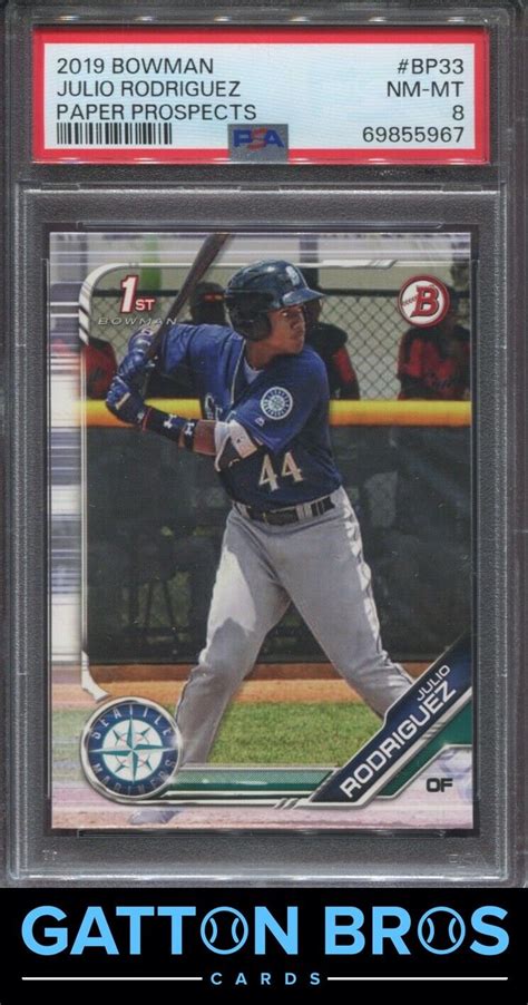 2019 Bowman Paper Prospects Julio Rodriguez BP33 PSA 8 NM MT EBay