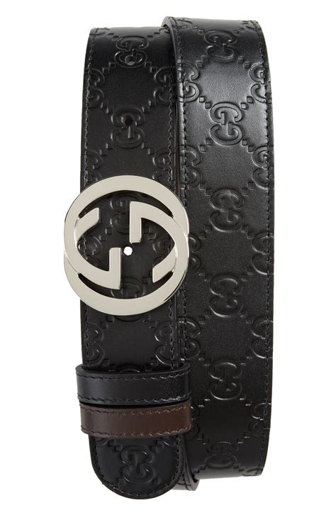 Gucci Logo Buckle Interlocking Leather Belt Nordstrom