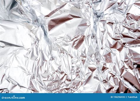 Aluminium Foil Crumpled Silver Texture Abstract Background Stock Image