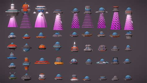 Flying Saucers Low Poly Pack Buy Royalty Free D Model By Cgmano