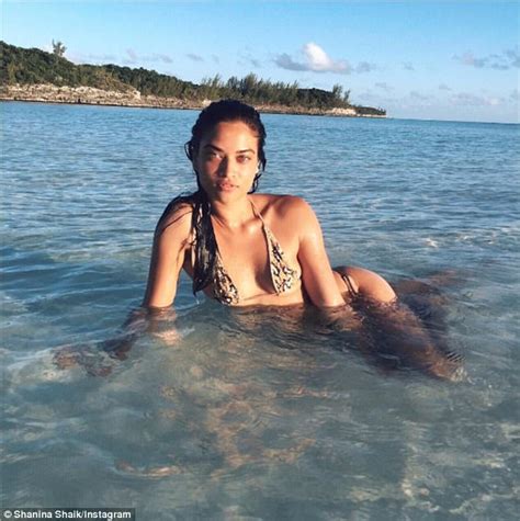 Shanina Shaik Flaunts Her Assets In A Skimpy Bikini Daily Mail Online