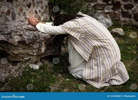 Jesus Praying in the Garden of Olives Stock Image - Image of biblical ...