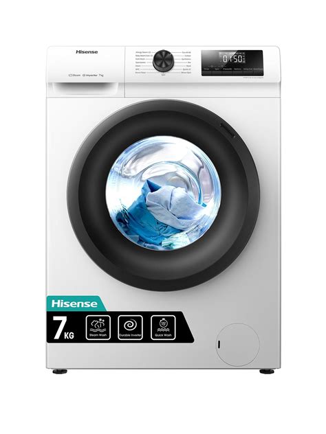 Washing Machines Hisense White Steam Programme Appliances Very