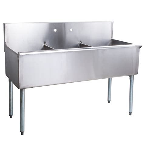 Regency Gauge Stainless Steel Three Compartment Commercial