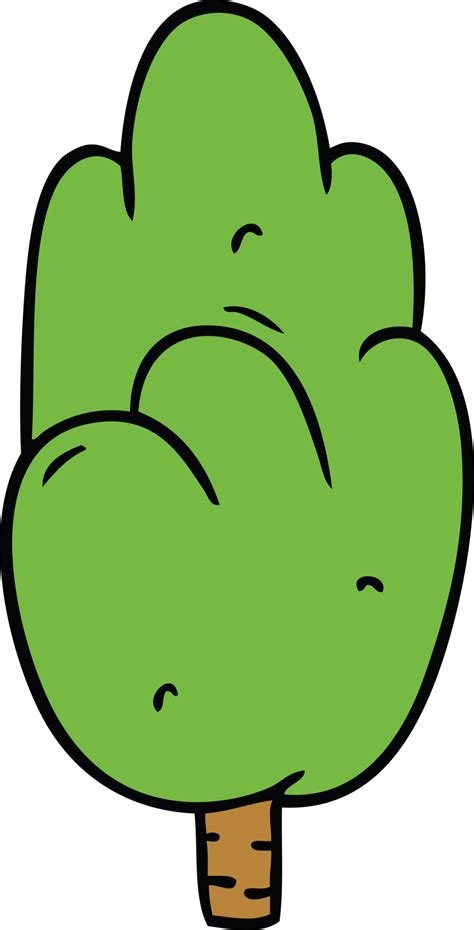 Hand Drawn Cartoon Doodle Single Green Tree 45032387 Png