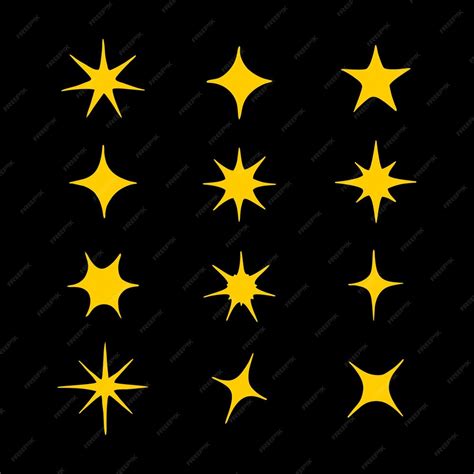 Premium Vector Hand Drawn Sparkling Stars Collection Flash Star