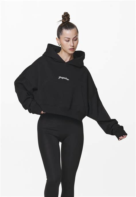 Pegador Odda Oversized Cropped Hoodie Sweatshirt Black Schwarz Zalando De