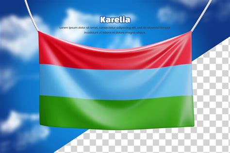 Premium Psd 3d Banner Flag Of Karelia Or 3d Karelia Waving Banner Flag