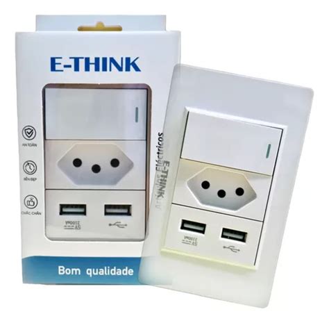 Tomada Interruptor Usb Parede Universal Bivolt C E Think Mercadolivre