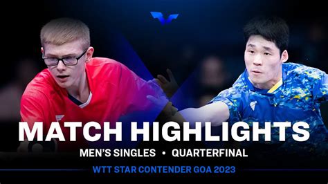 Felix Lebrun Vs Jang Woojin MS QF WTT Star Contender Goa 2023 YouTube