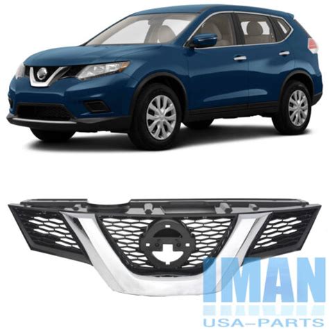 Chrome With Black Front Grille Upper Bumper Grill For Nissan Rogue