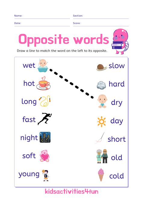 Opposites Activities For Grade 1