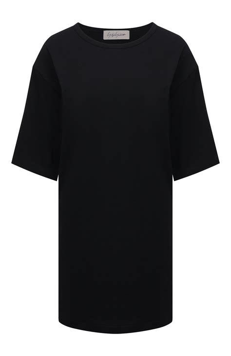 Женская черная хлопковая футболка YOHJI YAMAMOTO купить в интернет ...