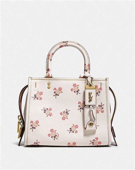 Rogue 25 With Floral Bow Print Coach Rogue Leather Handbags Coach