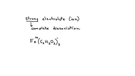 Solved The Compound Iron Iii Acetate Is A Strong Electrolyte Write