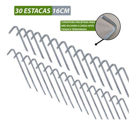 Estaca Para Barraca Camping 16cm 5mm Alumínizada 30un Parcelamento