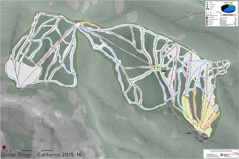 Dodge Ridge Resort (published in 2016) at Dodge Ridge Ski Area | Ski area, Ski trails, Skiing