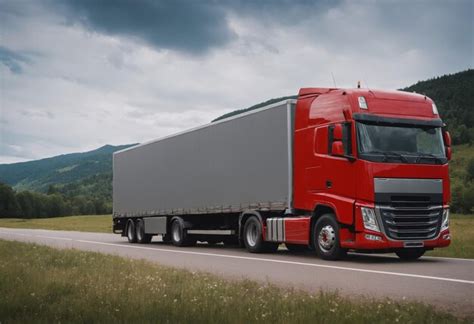 red cargo transportation truck premium ai generated image