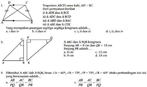 Soal Matematika Kelas Ix Smp Semester 1 3 Foldersoal