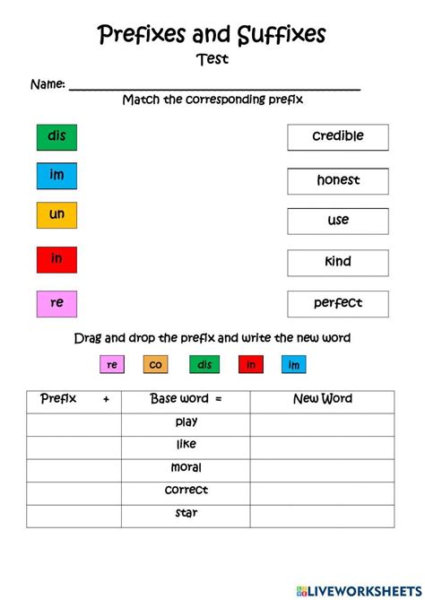 Prefixes And Suffixes Interactive Exercise For 3 Live Worksheets