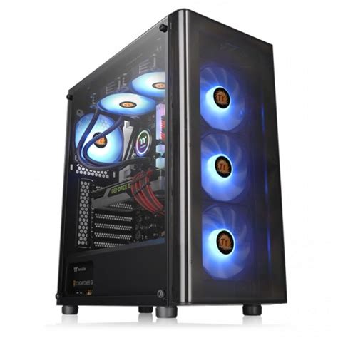 Gabinete Thermaltake V200 Tg Vidrio Templado 3 Fan Rgb Cell Mundo