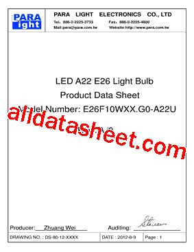 E F Wxxg A U Datasheet Pdf Para Light Electronics Co Ltd