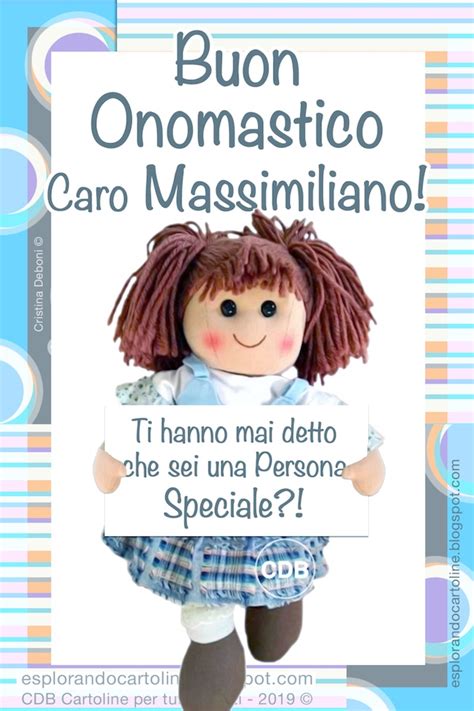 Esplorando Cartoline Cdb Cartolina Buon Onomastico Cara Massimiliana