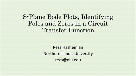 Pdf S Plane Bode Plots Identifying Poles And Zeros In A Bode