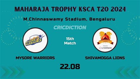 Maharaja Trophy Ksca T Prediction Mysore Warriors Vs Shivamogga