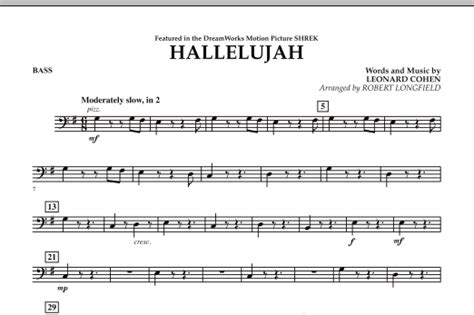 Hallelujah Bass By Robert Longfield Sheet Music For Orchestra At