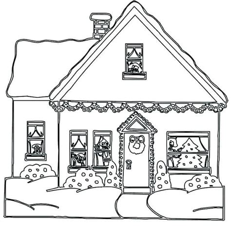 Christmas House Coloring Pages