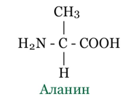 Формула вещества аланин