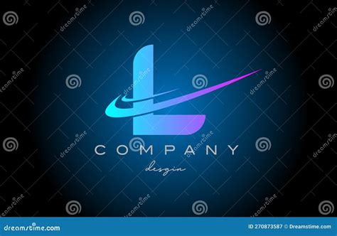 L Pink Blue Alphabet Letter Logo With Double Swoosh Corporate Creative